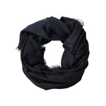 Dolce & Gabbana Black Viscose Fringes Neck Warmer Scarf MS7559