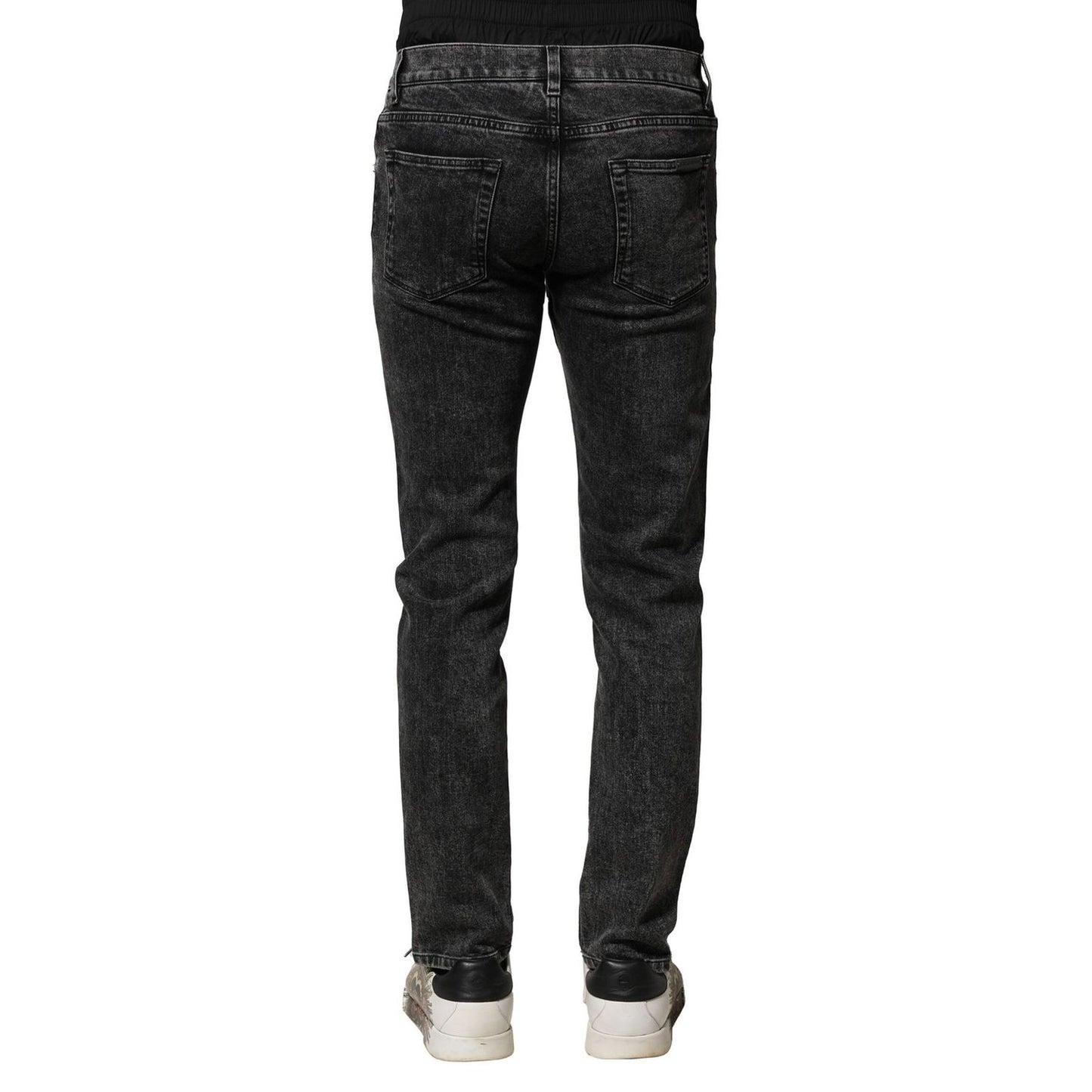 Dolce & Gabbana Black Washed Double Waistband Denim Jeans PAN74876-44