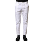 Dolce & Gabbana White Cotton Straight Logo Men Pants PAN75825-44
