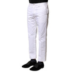 Dolce & Gabbana White Cotton Straight Logo Men Pants PAN75826-46