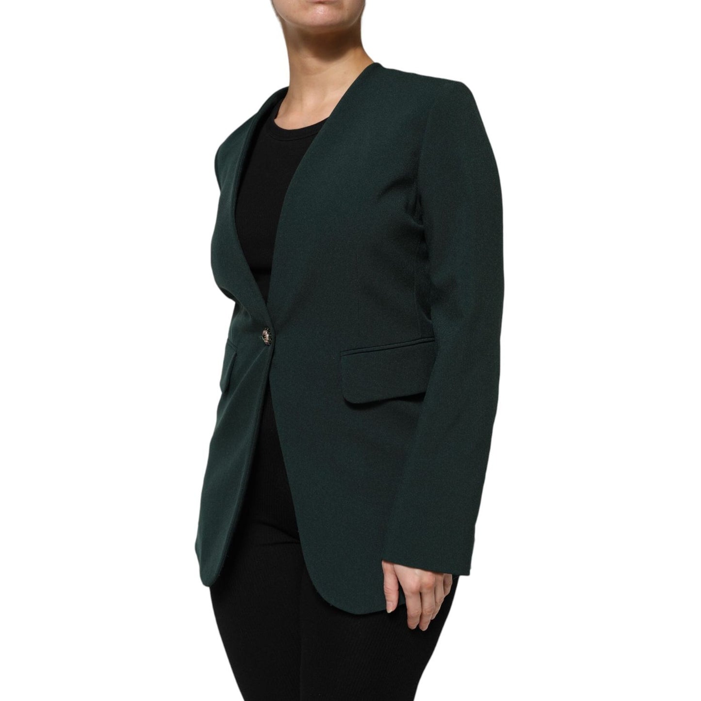 Maison Margiela Green Single Breasted One Button Coat Jacket