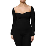 Dolce & Gabbana Black Viscose Long Sleeve Pullover Blouse Top