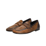 Dolce & Gabbana Brown Loafers Leather Slip On Men Dress Shoes MV7408-39