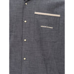 Armani Exchange Blue Cotton Shirt AR-398167320013770-M