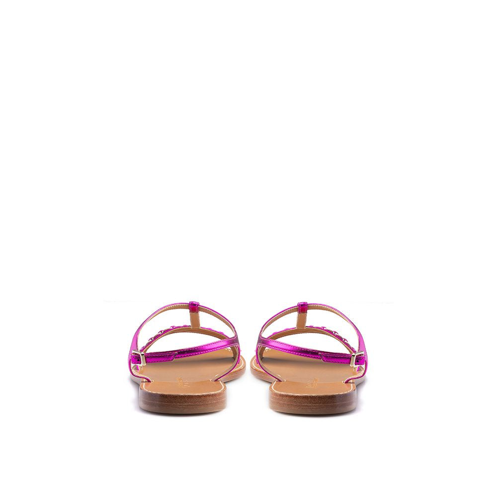 Salvatore Ferragamo Purple Leather Sandal SA-79266320010933-EU37/US7