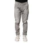 Balmain Light Gray Washed Skinny Fit Men Denim Jeans