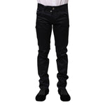 Dolce & Gabbana Black Cotton Skinny Mid Waist Pants PAN74885-44
