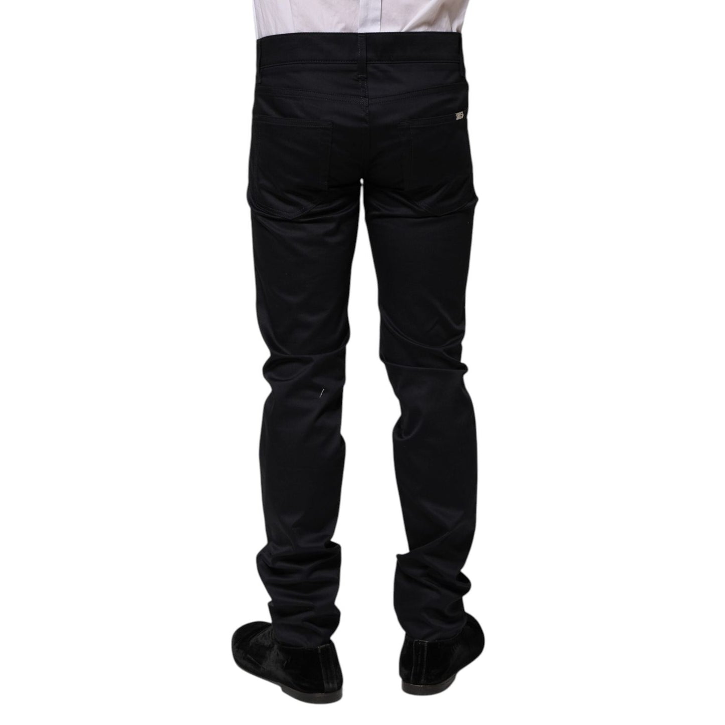 Dolce & Gabbana Black Cotton Skinny Mid Waist Pants PAN74885-44