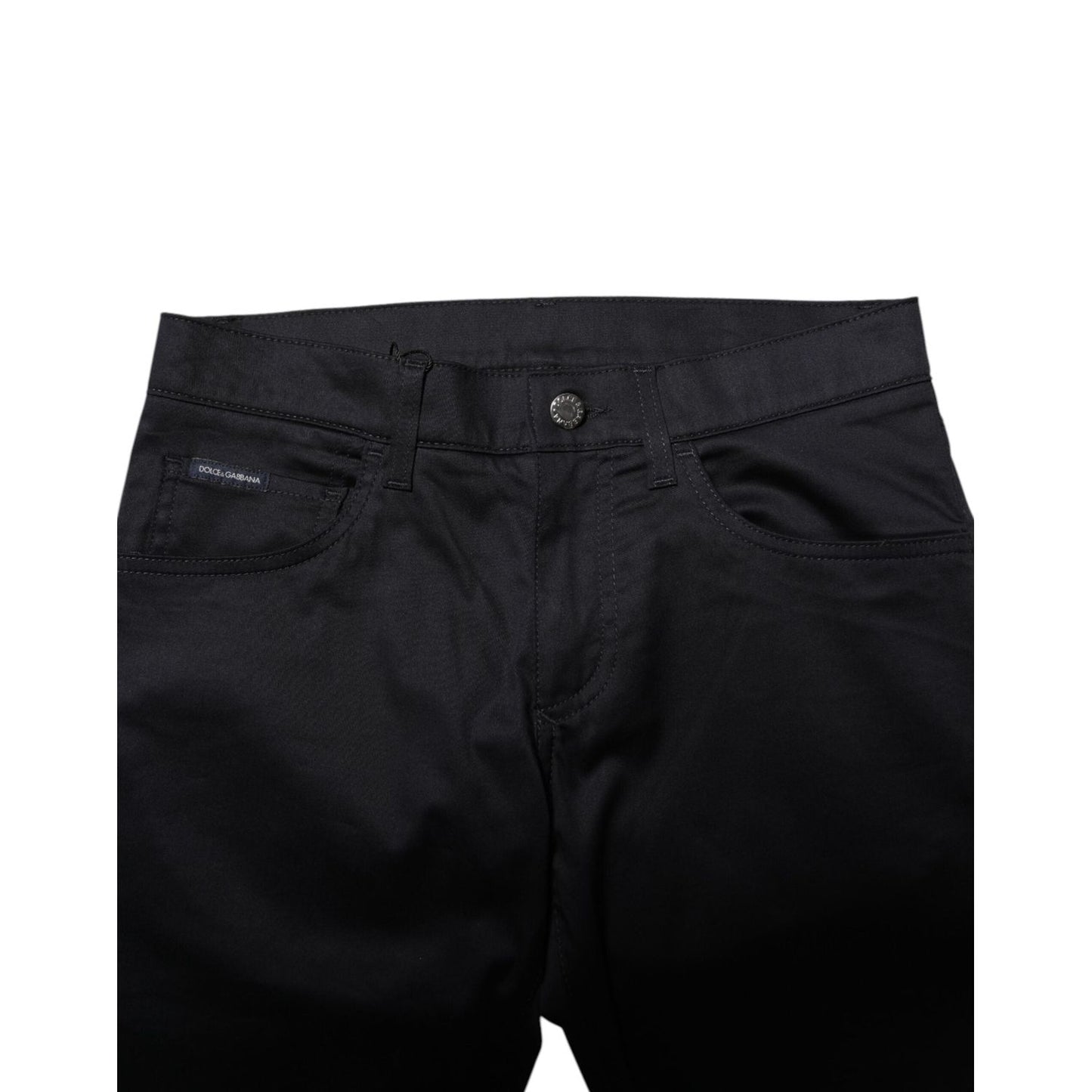 Dolce & Gabbana Black Cotton Skinny Mid Waist Pants PAN74885-44