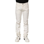 Dolce & Gabbana White Cotton Skinny Men Denim Jeans PAN75215-44