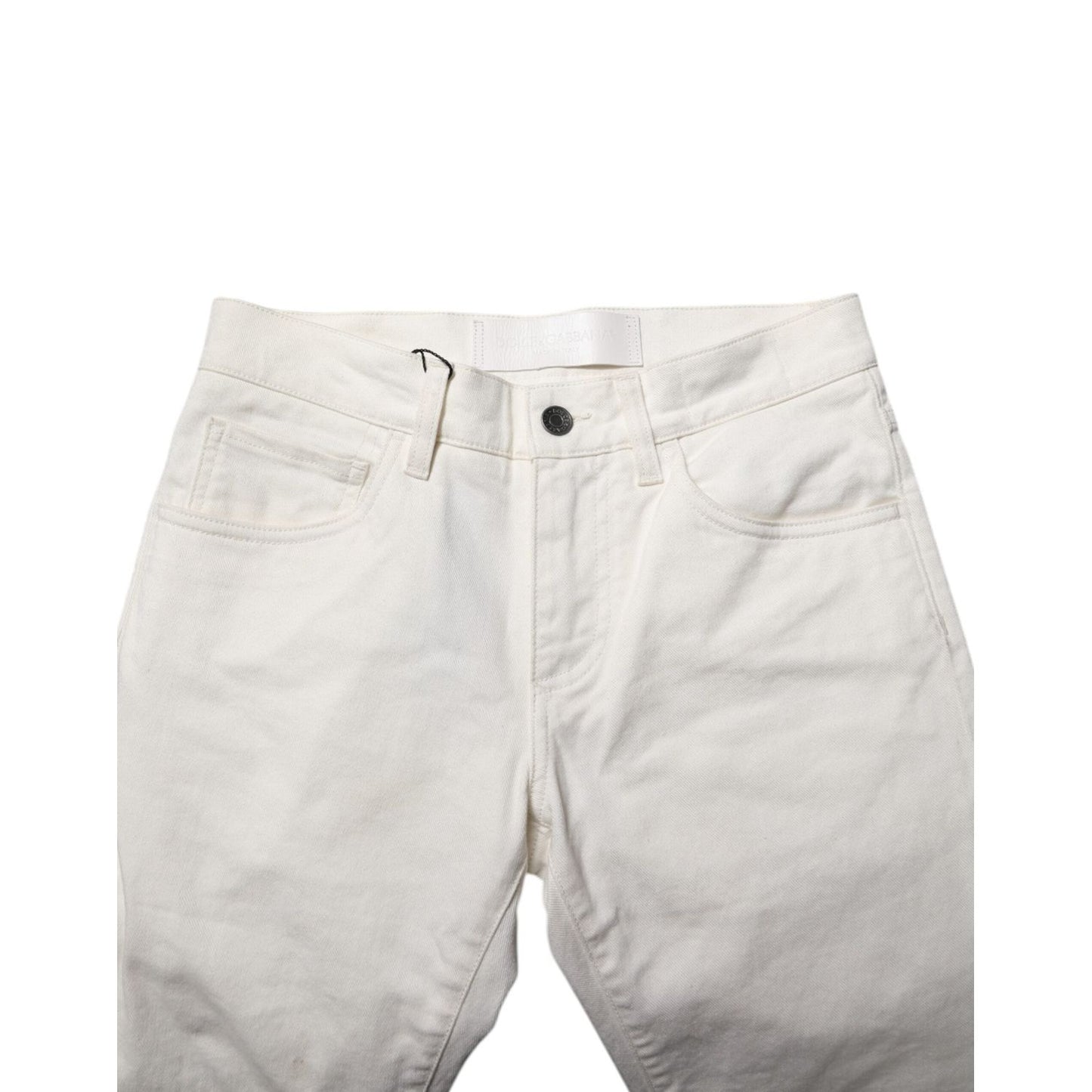 Dolce & Gabbana White Cotton Skinny Men Denim Jeans PAN75215-44