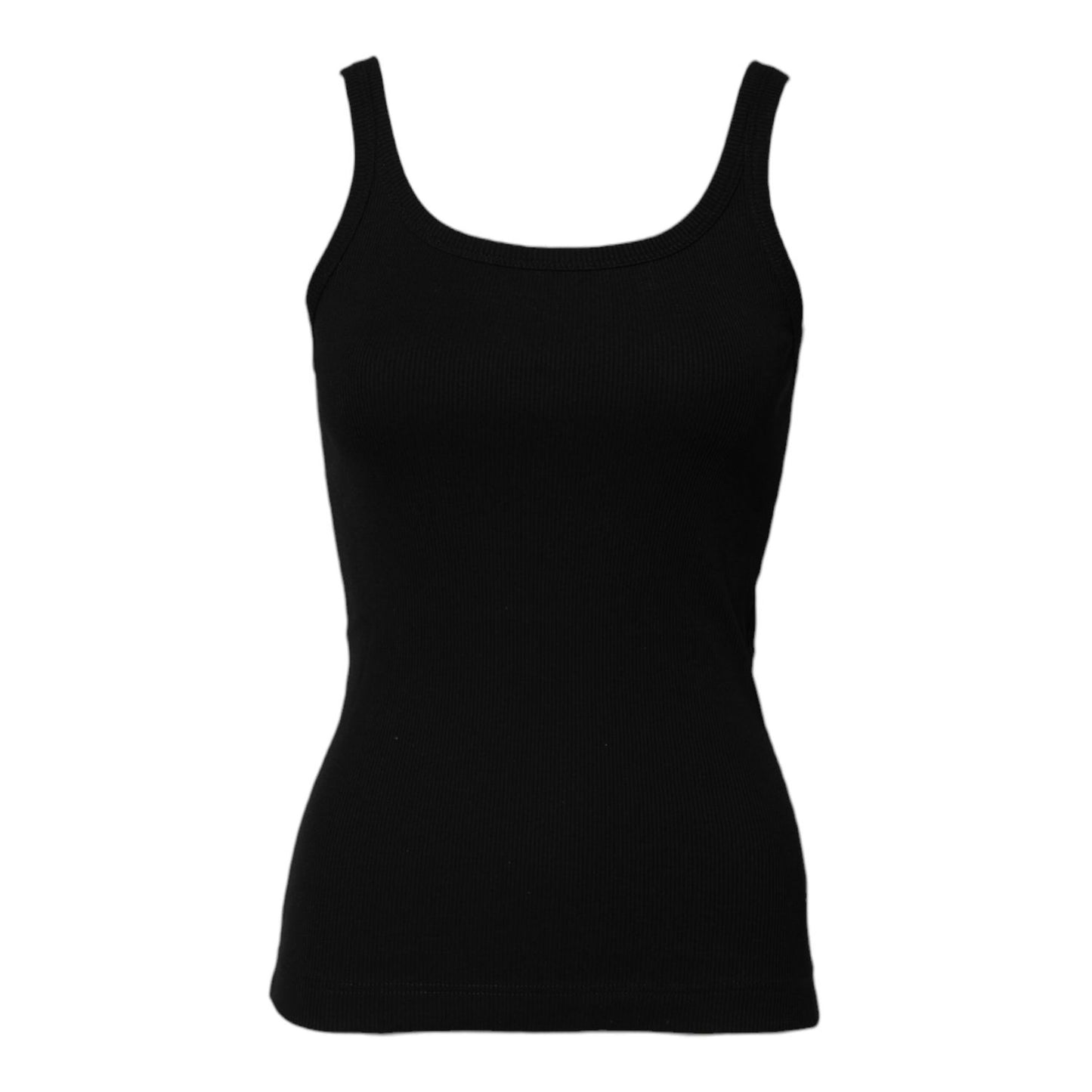 Dolce & Gabbana Black Cotton Sleeveless Round Neck Tank Top