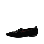 Dolce & Gabbana Black Velvet Crystal Crown Loafers Dress Shoes