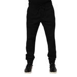 Dolce & Gabbana Black Cotton Men Jogger Sweatpants Pants