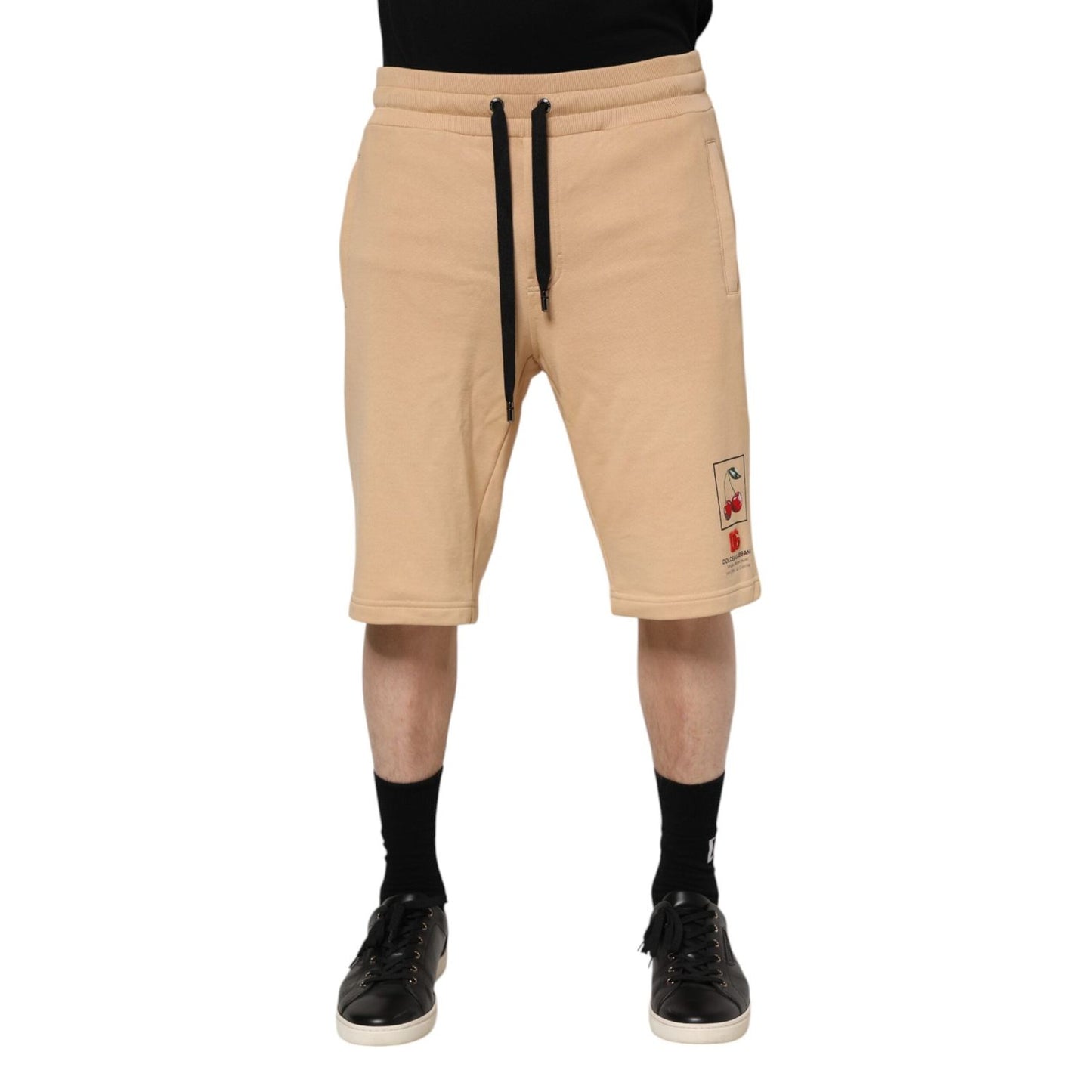 Dolce & Gabbana Yellow Cotton Men Bermuda Sweatshorts Shorts PAN76246-48