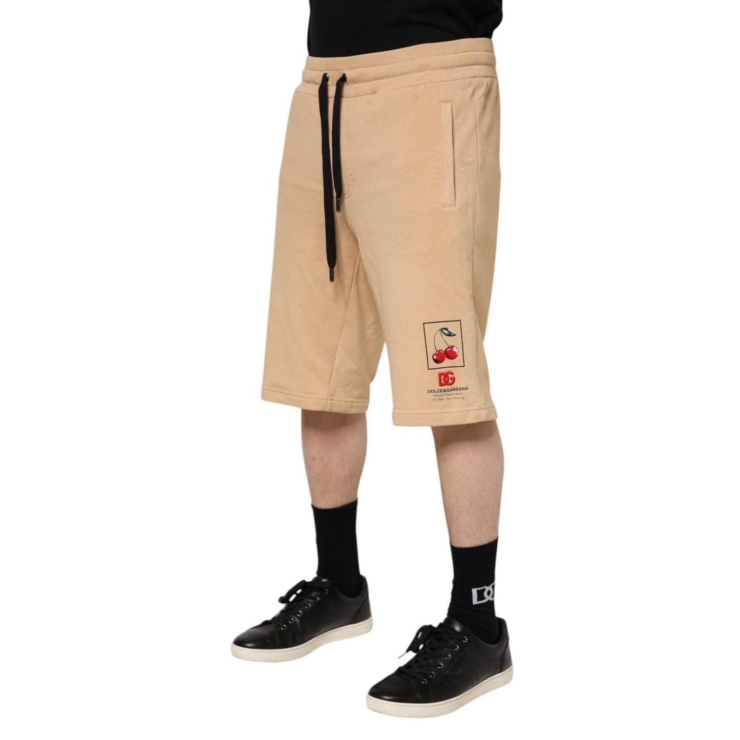 Dolce & Gabbana Yellow Cotton Men Bermuda Sweatshorts Shorts PAN76246-48