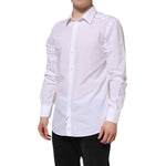 Dolce & Gabbana White Cotton GOLD Dress Formal Shirt TSH90571-42