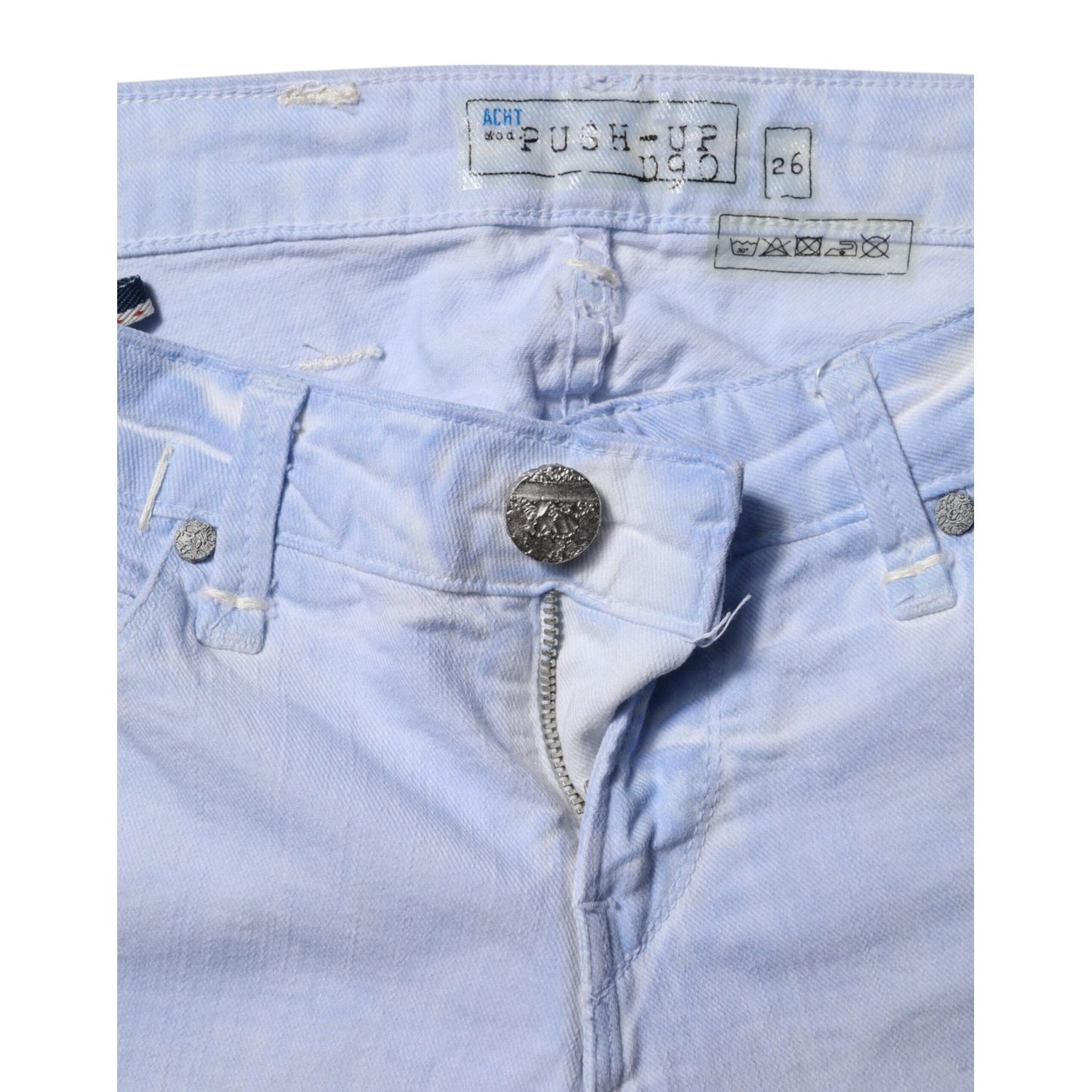 Acht Light Blue Cotton Slim Fit Denim Low Waist Denim Jeans PAN71833-26