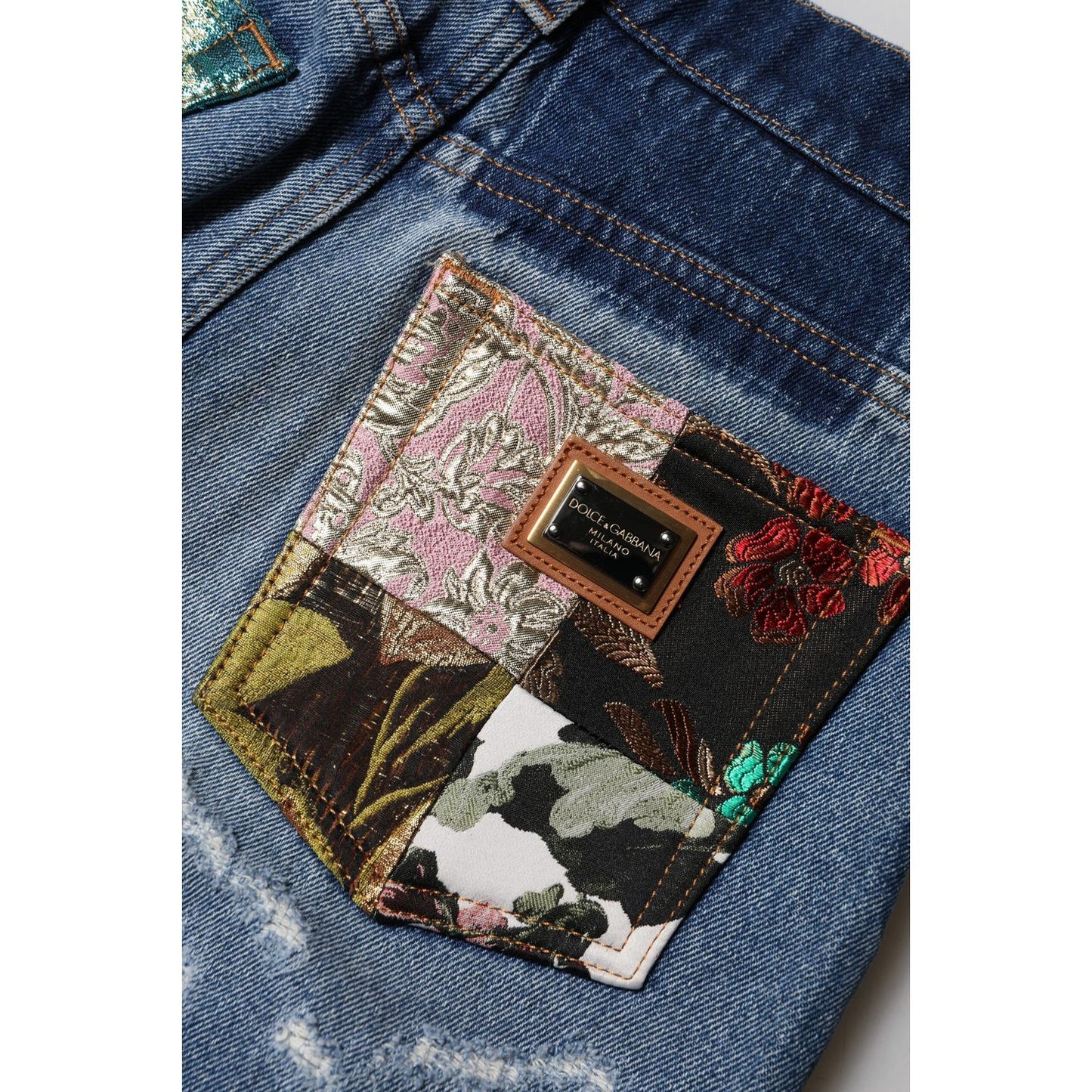 Dolce & Gabbana Blue Tattered High Waist Women Denim Jeans PAN75116-38