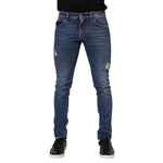 Dolce & Gabbana Blue Washed Skinny Cotton Tattered Denim Jeans