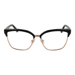 Guess Rose Gold Women Glasses Frame in stainless steel with full-rim browline style, demo plastic lenses. Includes branded case.