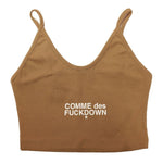 Comme Des Fuckdown Brown Cotton Tops & T-Shirt CO-15700-IT36|XXS