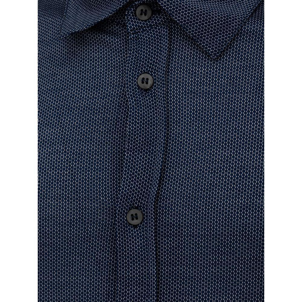 Canali Blue Cotton Shirt CA-8502673-IT50 | L