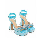 MACH & MACH Blue Leather Platform MA-408167320013813-EU38/US8