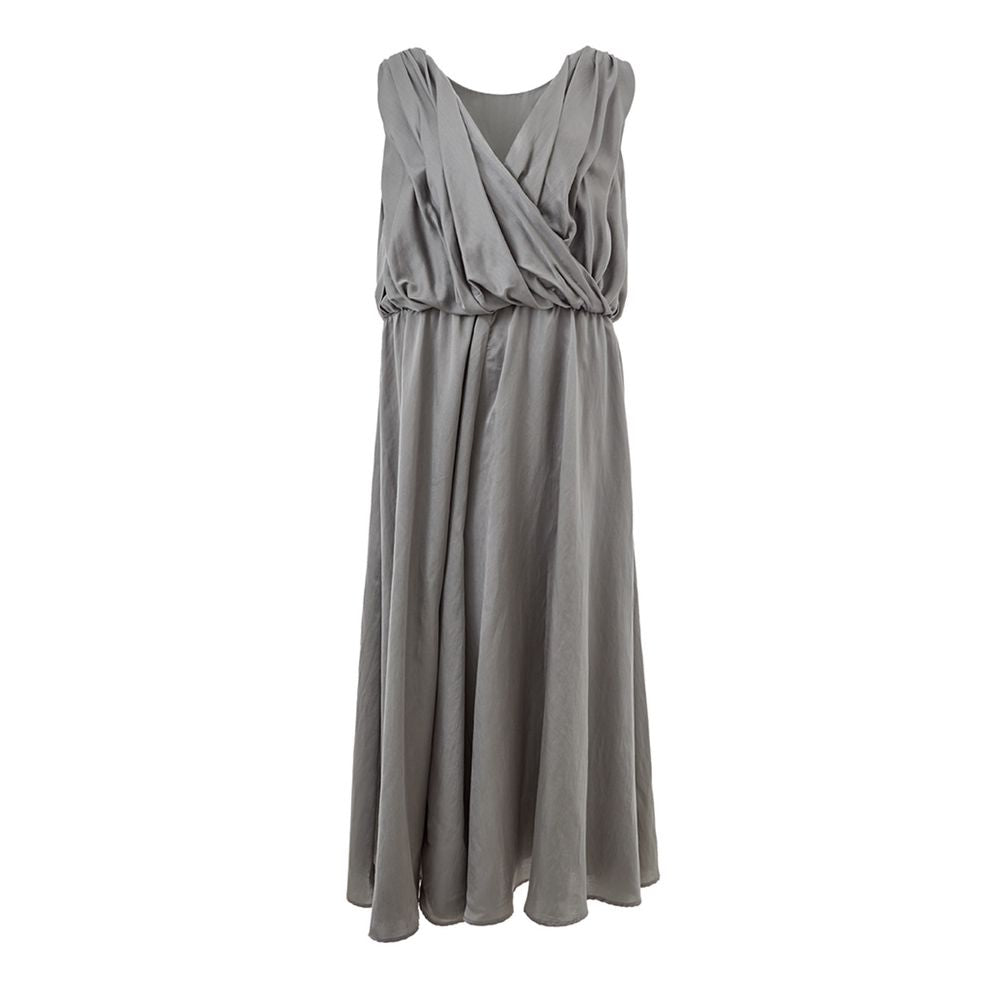 Lardini Gray Silk Casual Dress