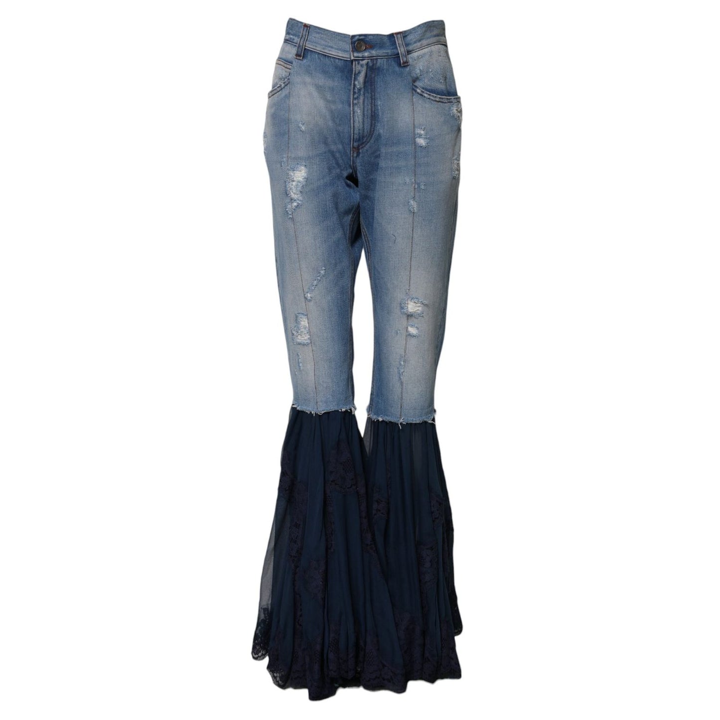 Dolce & Gabbana Blue Cotton High Waist Flared Denim Jeans PAN75552-40