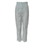 Dolce & Gabbana Mint Green Cotton Floral Lace Trousers Pants PAN75578-40