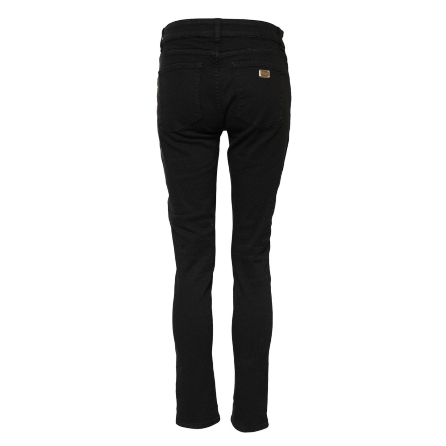 Dolce & Gabbana Black Cotton Skinny Mid Waist Denim Jeans PAN75635-40