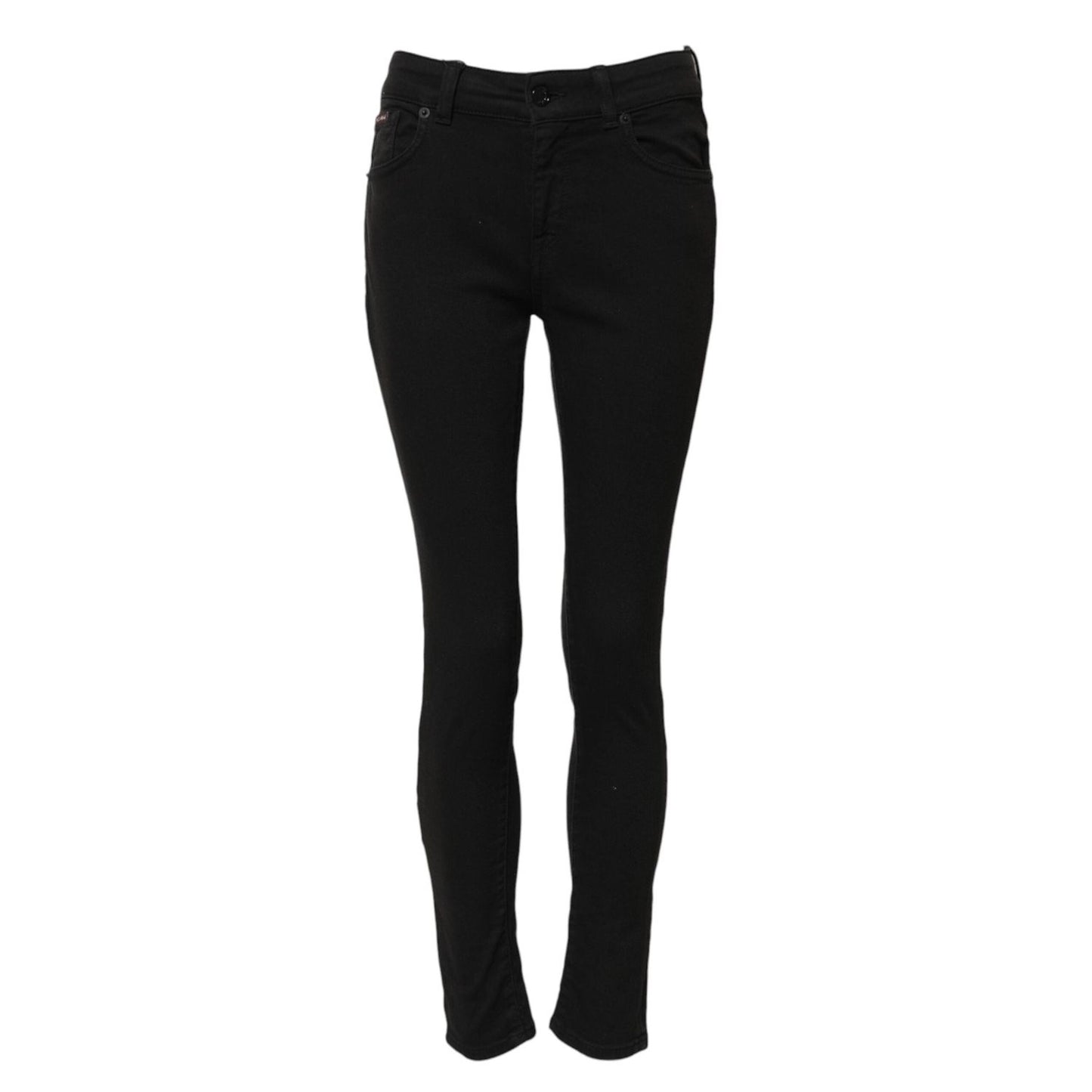 Dolce & Gabbana Black Cotton Skinny Mid Waist Denim Jeans PAN75945-38