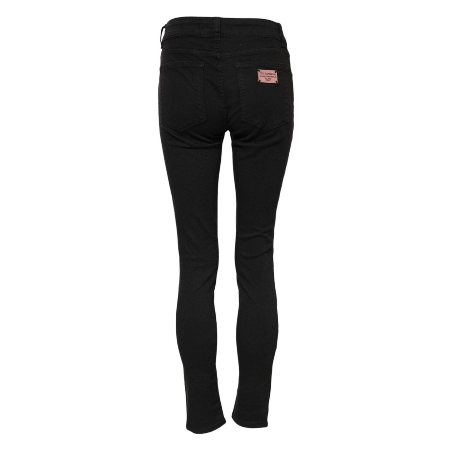 Dolce & Gabbana Black Cotton Skinny Mid Waist Denim Jeans PAN75945-38