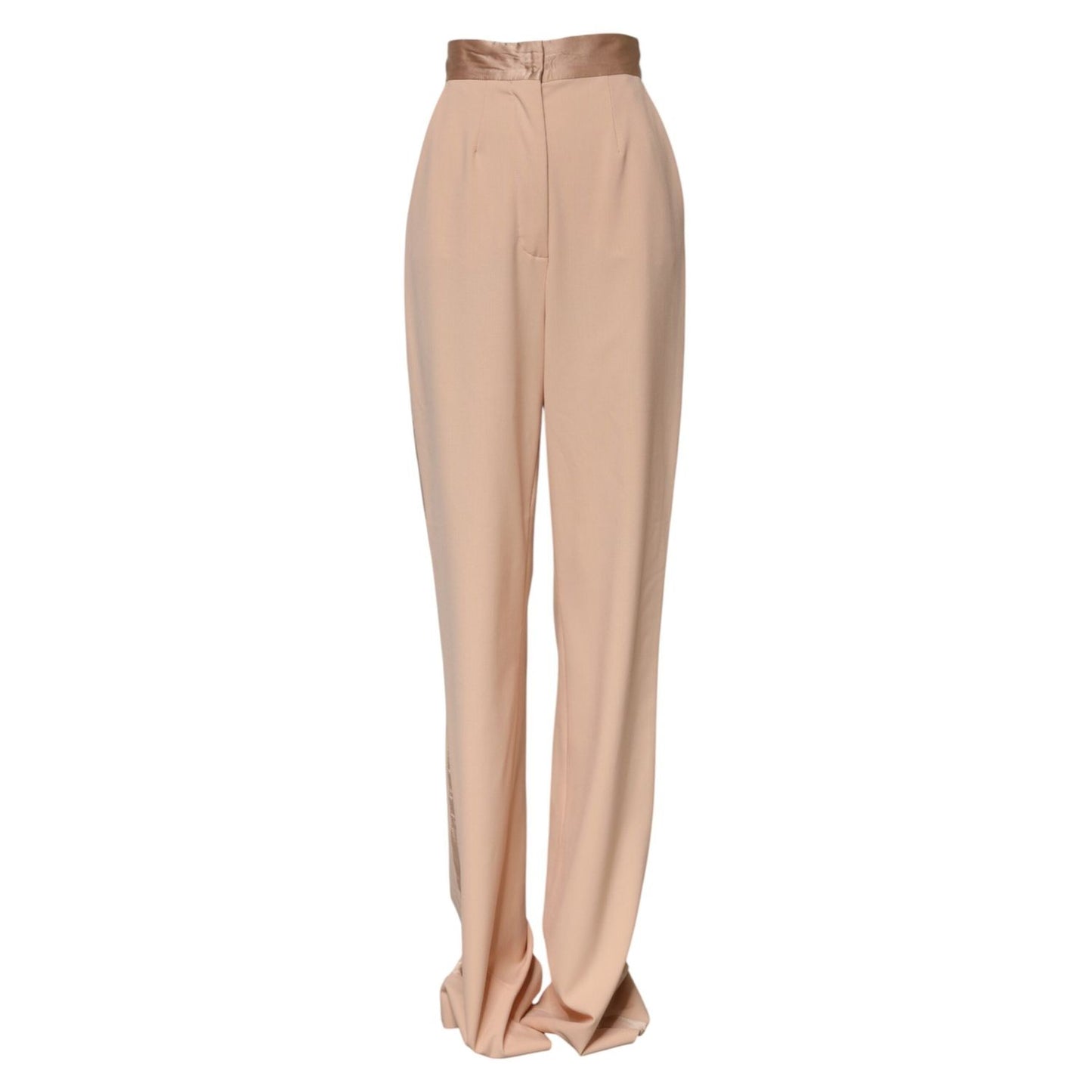 Dolce & Gabbana Beige Polyester Mid Waist Tapered Pants PAN76144-40