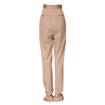 Dolce & Gabbana Beige Polyester Mid Waist Tapered Pants PAN76144-40