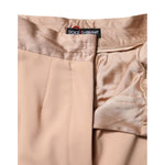 Dolce & Gabbana Beige Polyester Mid Waist Tapered Pants PAN76144-40