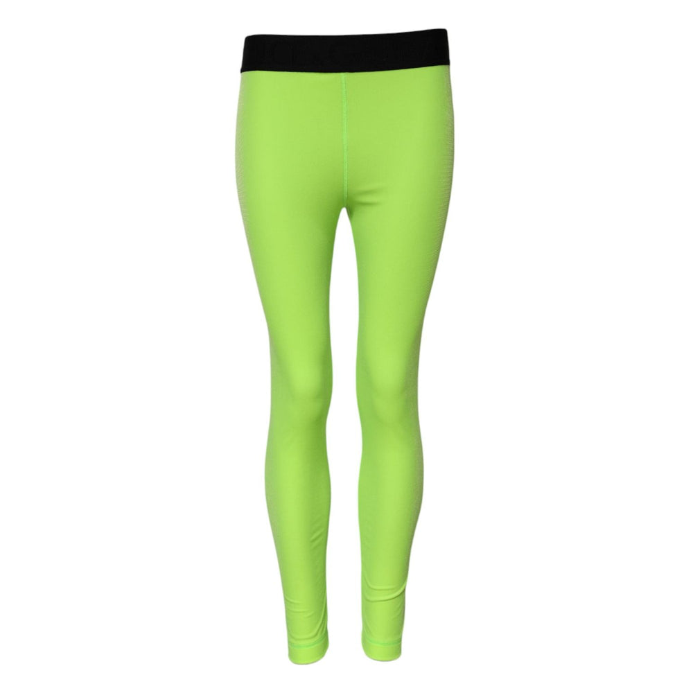 Dolce & Gabbana Green Nylon Slim Fit Leggings Pants PAN76255-40