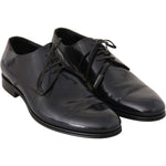 Dolce & Gabbana Blue Leather Dress Derby Formal Mens Shoes MV2340-39