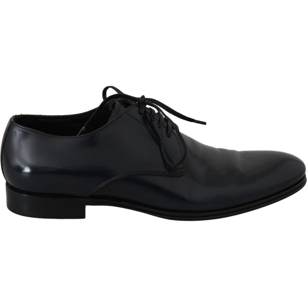 Dolce & Gabbana Blue Leather Dress Derby Formal Mens Shoes MV2340-39