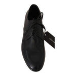 Dolce & Gabbana Blue Leather Polished Dress Derby Shoes MV2350-39