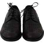 Dolce & Gabbana Black Leather Wingtip Oxford Dress Shoes MV2367-39