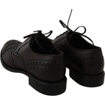 Dolce & Gabbana Black Leather Wingtip Oxford Dress Shoes MV2367-39