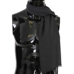 Dolce & Gabbana Gray 100% Wool Striped Pattern Wrap Scarf MS5180