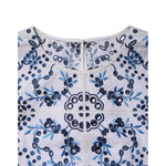 Dolce & Gabbana Blue Lace Eyelet Crew Neck Blouse Top THS90409-36