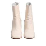 Maison Margiela White Calf Leather Can Heel Boots Shoes
