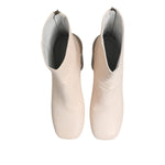 Maison Margiela White Calf Leather Can Heel Boots Shoes