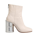 Maison Margiela White Calf Leather Can Heel Boots Shoes