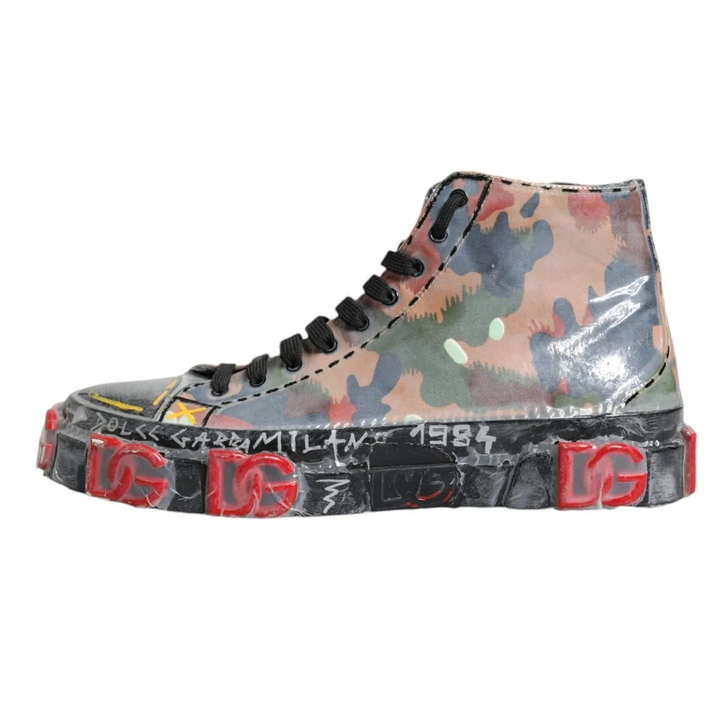 Dolce & Gabbana Multicolor Camouflage High Top Sneakers Shoes MV6274-44