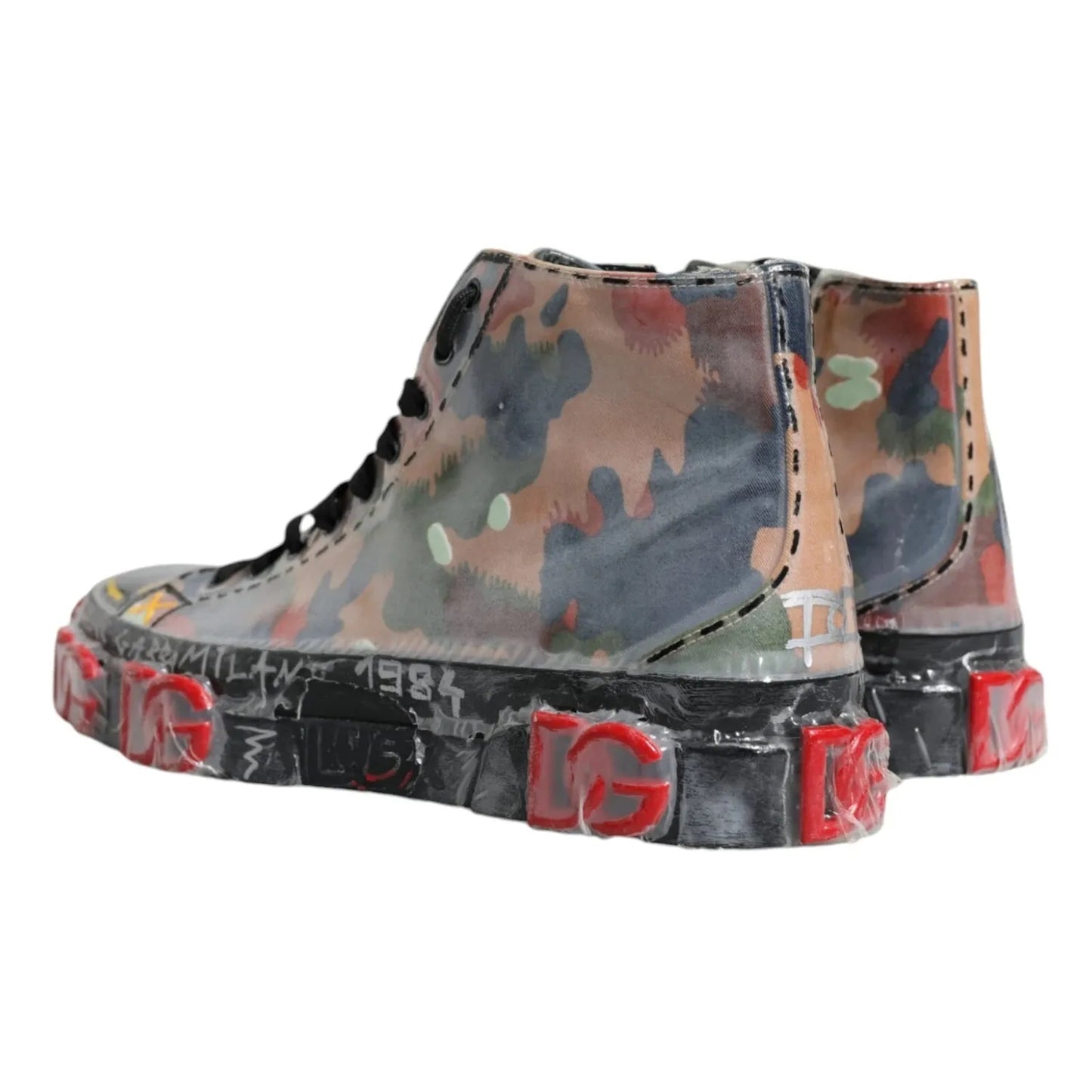 Dolce & Gabbana Multicolor Camouflage High Top Sneakers Shoes MV6274-44